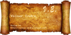 Velner Endre névjegykártya